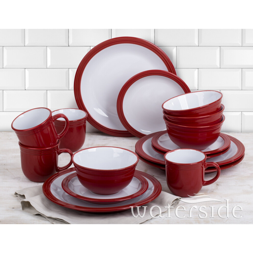 16 Piece Red Camden Dinner Set