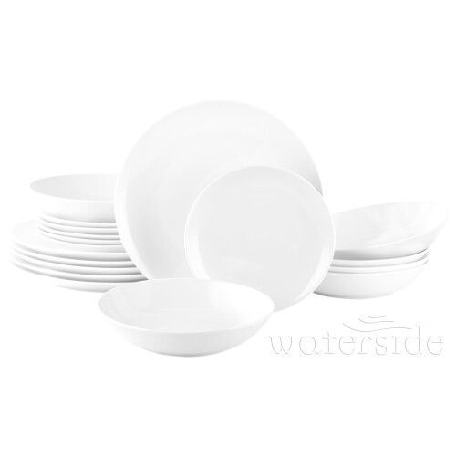 18pc White Everyday Round Dinner Set