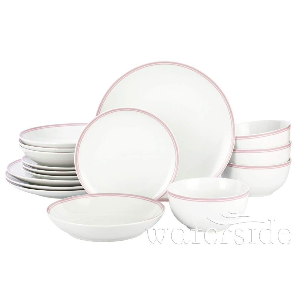 16pc St Ives Stripe Dinner Set - Pink