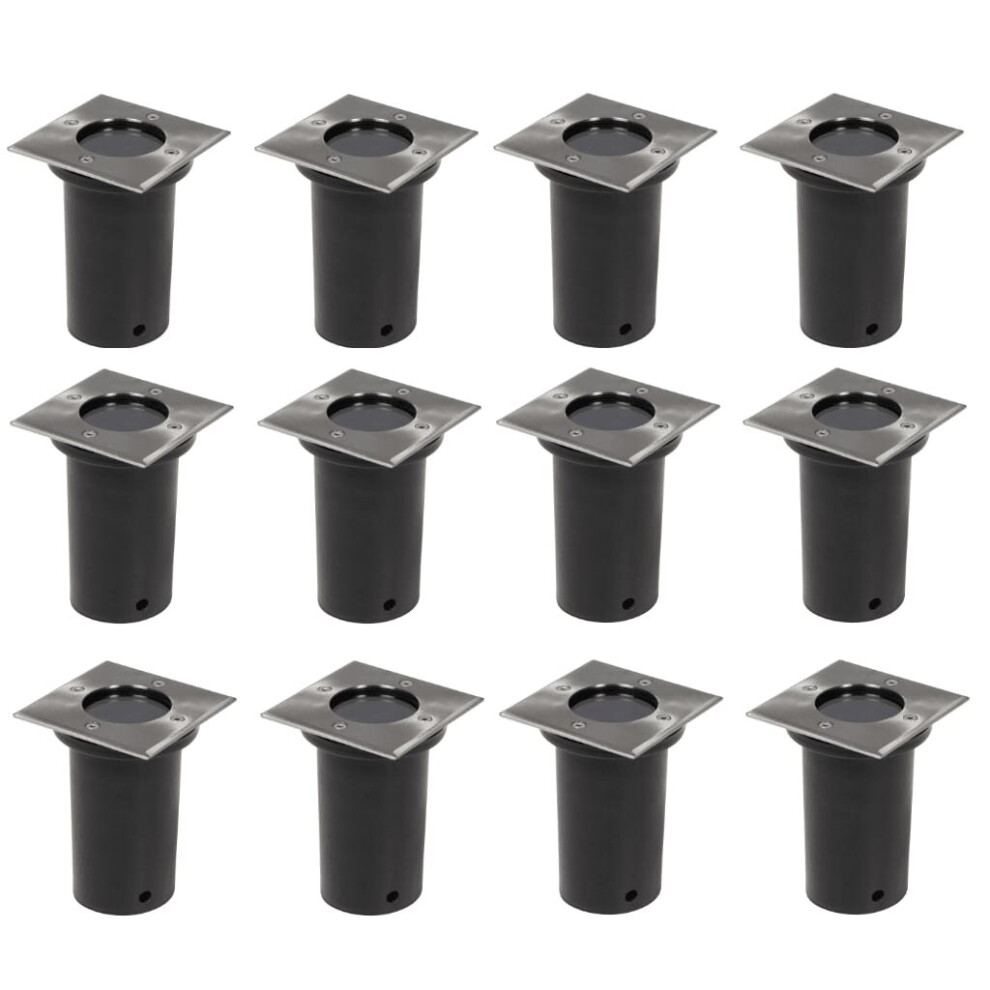 vidaXL Outdoor Ground Lights LED Underground Light Pathway Lights 12 pcs Square