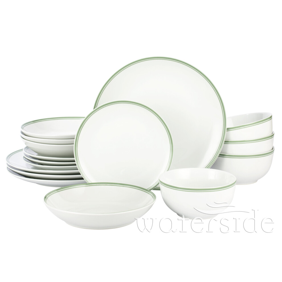 16pc St Ives Stripe Dinner Set - Green