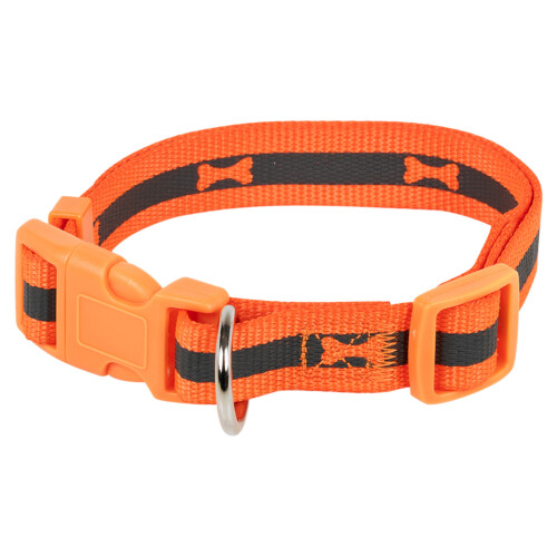 URBN Living (Medium, Orange) 2 Size S/M Adjustable Bone Print Dog Puppy Collars 2