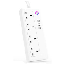 Smart WiFi Power Strip APP Voice Individual Control Compatible with Alexa Google Home 4 AC 4 USB Extension Lead Cord Timer Android iOS