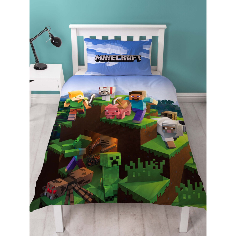 (Single) Minecraft Epic Duvet Cover and Pillowcase Set