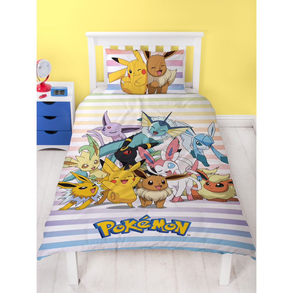 Pokemon Group Single Duvet Cover And Pillowcase Set