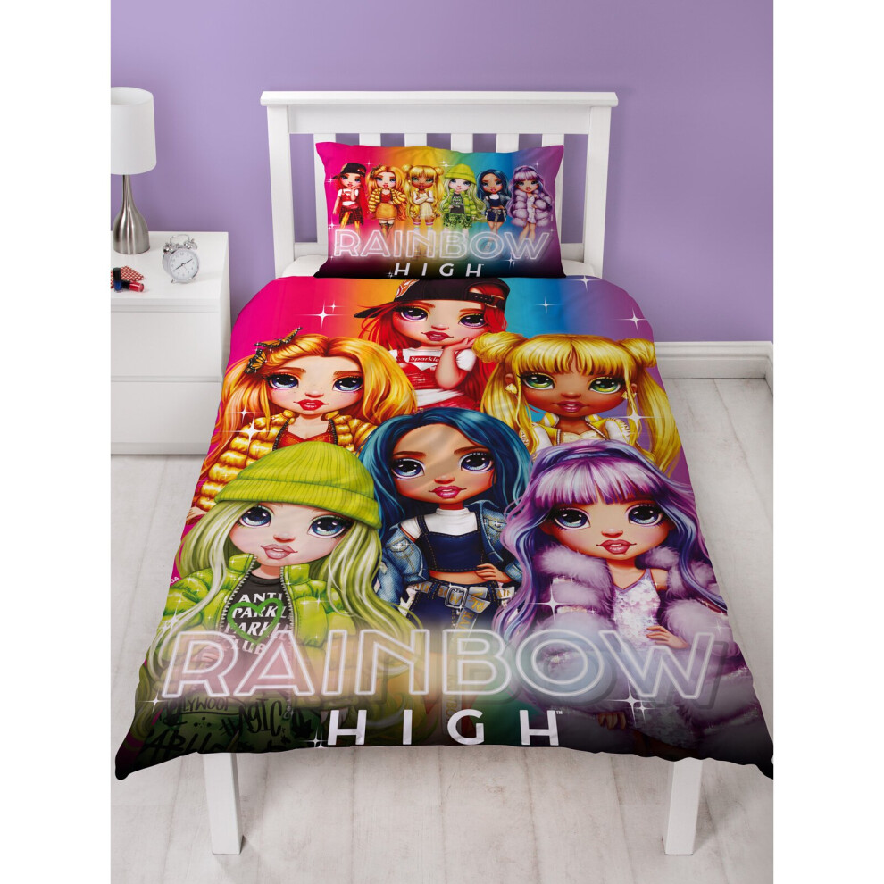 Rainbow High Glow Single Duvet Cover Set