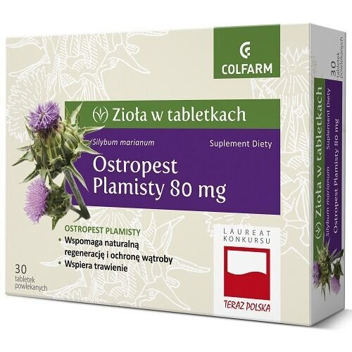 Zioła w tabletkach Ostropest plamisty, 30 tabletek powlekanych