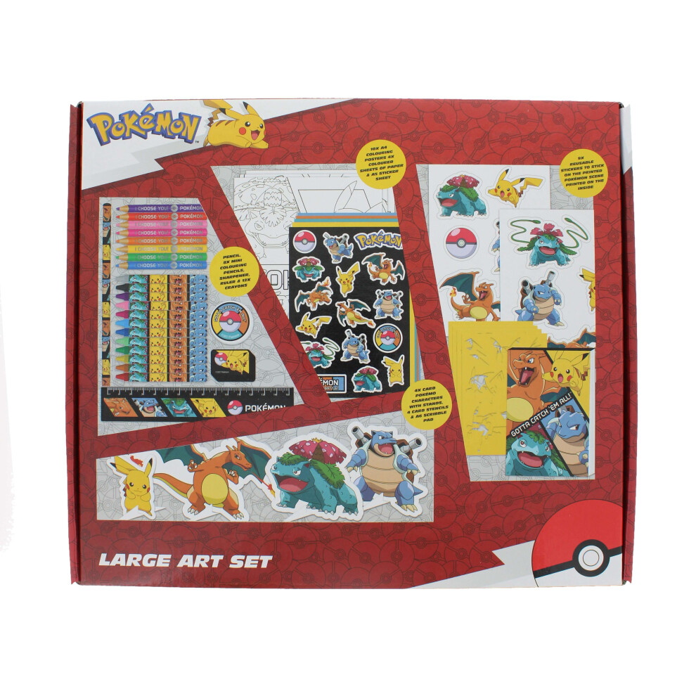 Pokã©Mon Multicoloured Pokemon Art Set Large