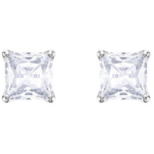 Swarovski Attract Square Crystal Silver Earrings