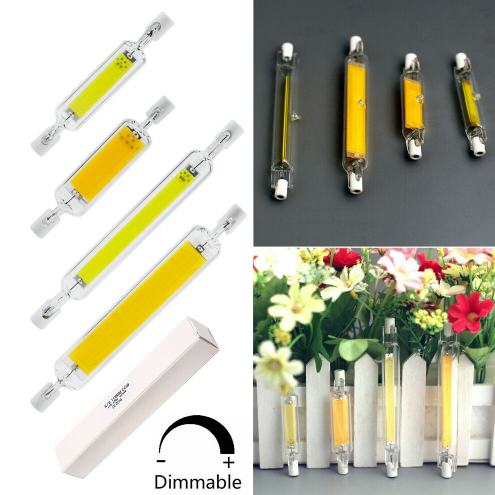 (78mm-10W, Neutral White) Dimmable R7s LED COB SMD Corn Light Bulb Glass Tube Ceramic Lamp 78mm 118mm 220V