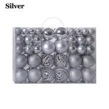 (Silver) Set of 100 Christmas Baubles Xmas Tree Hanging Balls Ornamentsl Pendant Festival