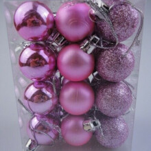 (Light Pink 24pcs) Set of 100 Christmas Baubles Xmas Tree Hanging Balls Ornamentsl Pendant Festival