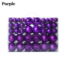 (Purple) Set of 100 Christmas Baubles Xmas Tree Hanging Balls Ornamentsl Pendant Festival