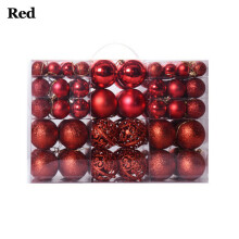 (Red) Set of 100 Christmas Baubles Xmas Tree Hanging Balls Ornamentsl Pendant Festival
