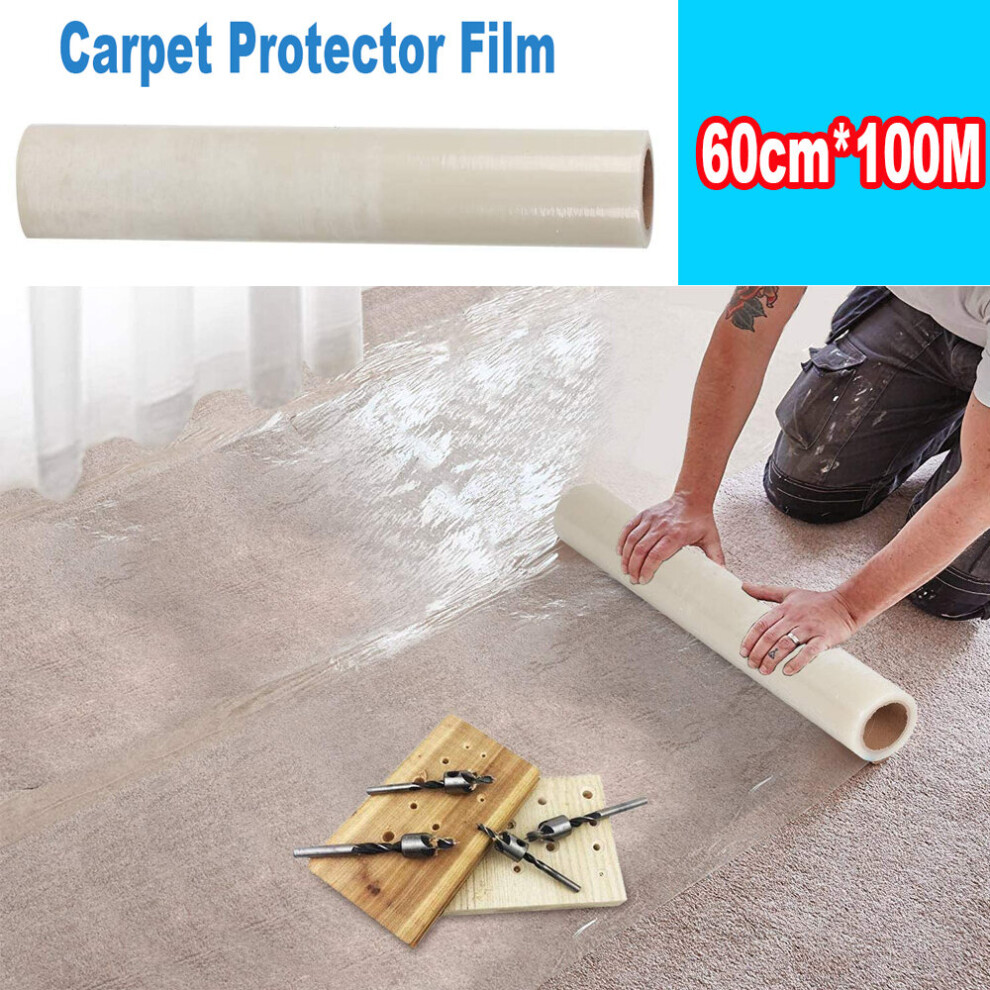 60Cm*100M Carpet Protector Protection Floor Stair Film Self Adhesive 097329100320