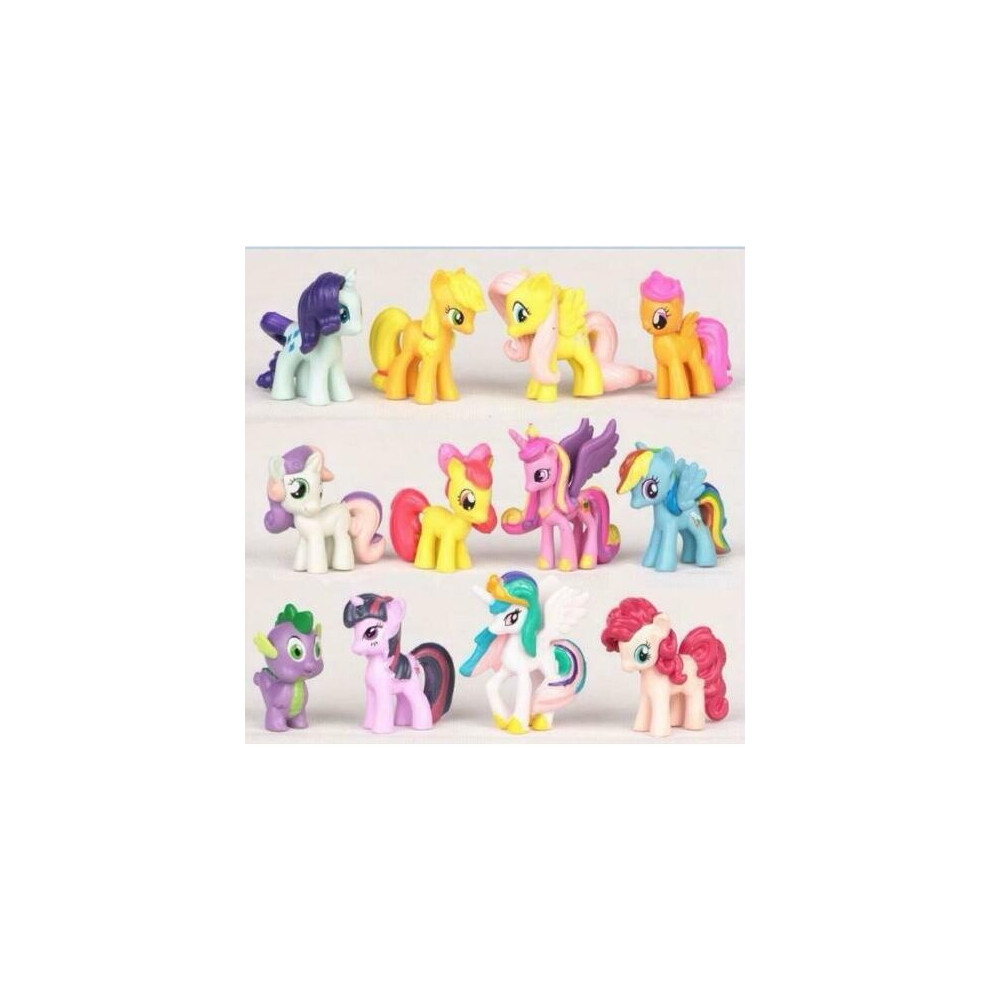 12 Pcs My Little Pony Figures Toys Cake Topper