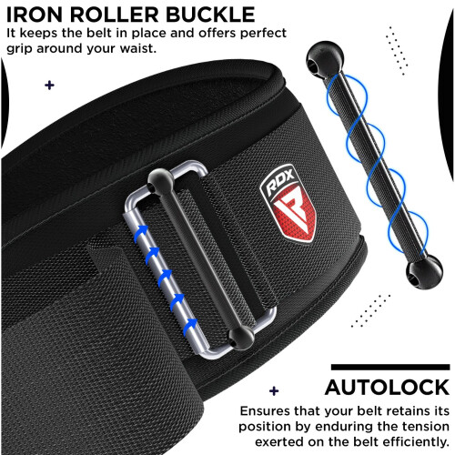 (Black, Medium) RDX Weight Lifting Belt Curved Padded, Gym Belt 1