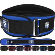 (Blue, Small) RDX Weight Lifting Belt Curved Padded, Gym Belt
