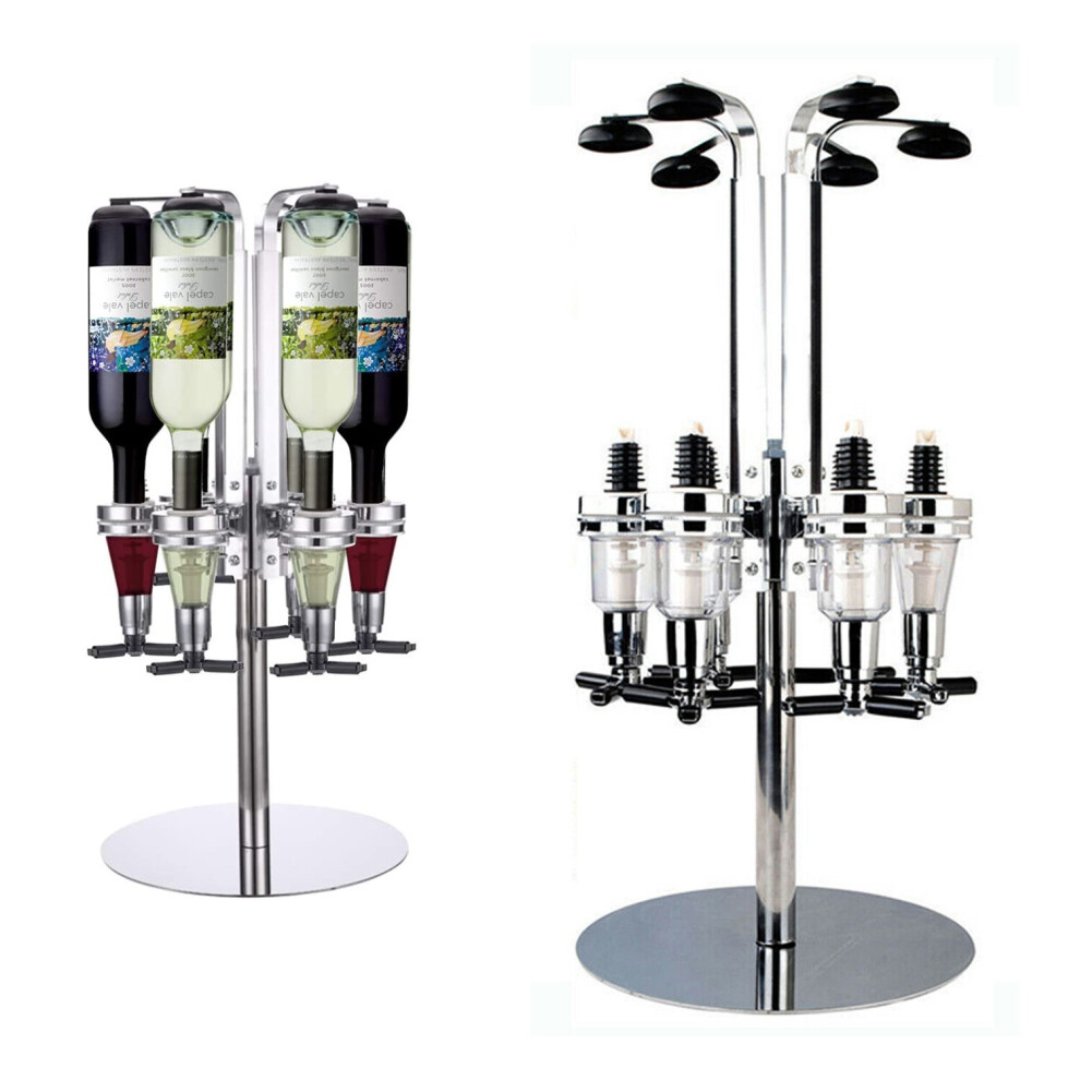 (Rotary Stand) WALL MOUNTED & ROTARY STAND DRINK OPTIC DISPENSER PARTY BAR BUTLER 6 BOTTLES