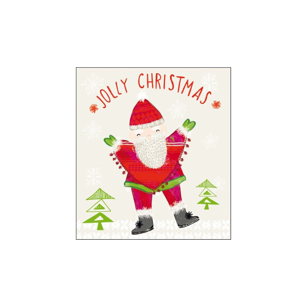 Pack of 5 Jolly Santa Action For Children Charity Christmas Cards Cello Packs