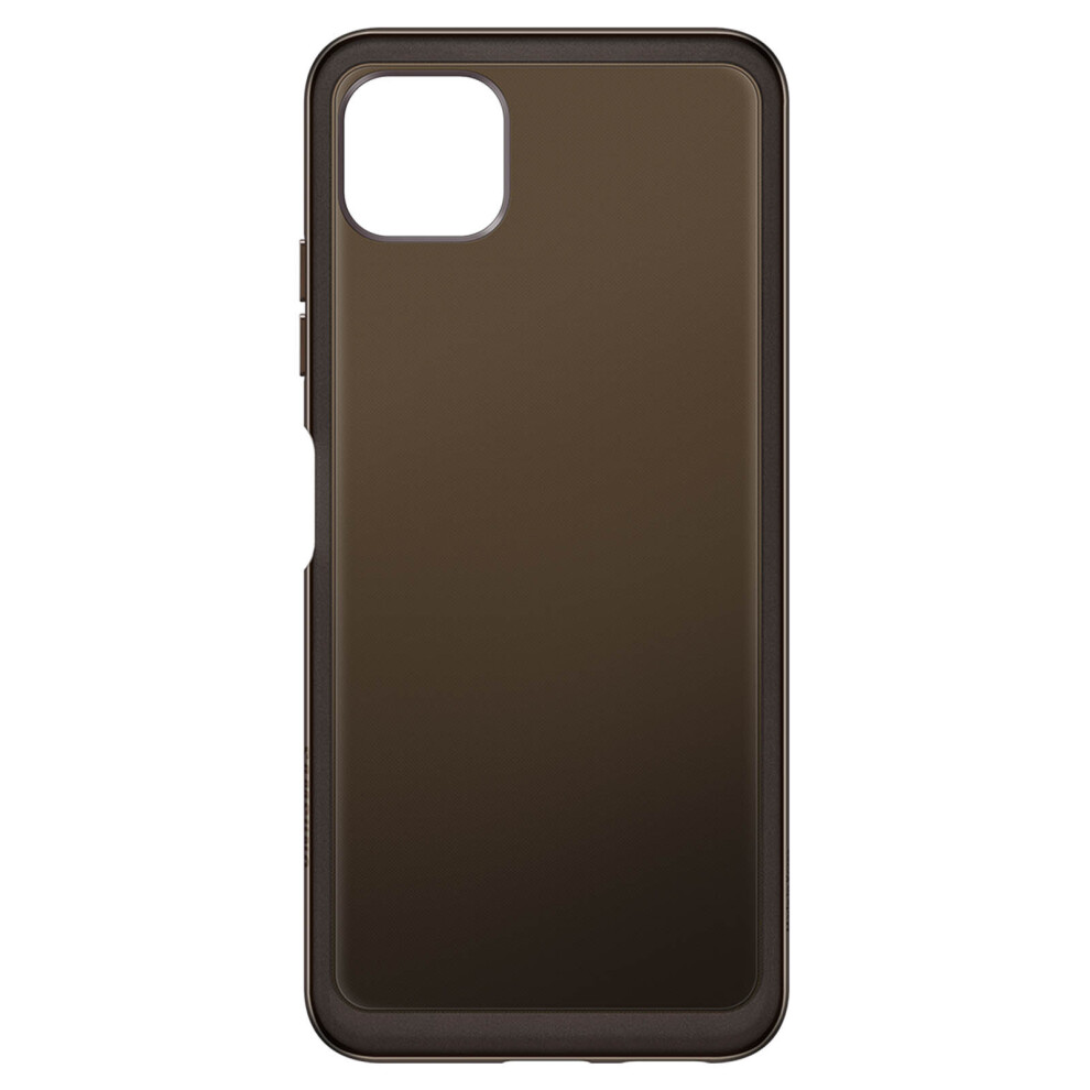 Case For Galaxy A22 5G Silicone Original Soft Clear Cover Design Tinted Black - Image 4