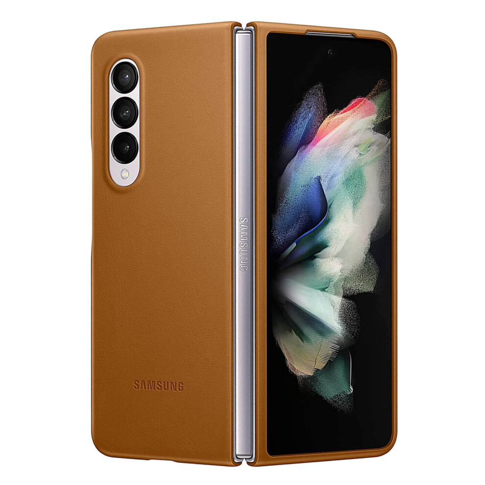 Samsung Brown Galaxy Z Fold 3 Leather Cover - Ef-Vf926laegww - Image 3