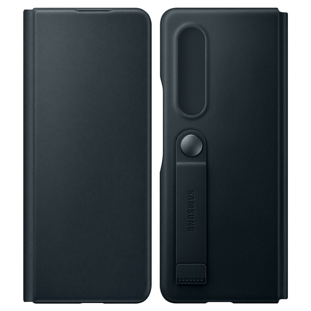 Leather Case For Galaxy Z Fold 3 With Strap Ultra-Thin Leather Cover Green 8806092633025