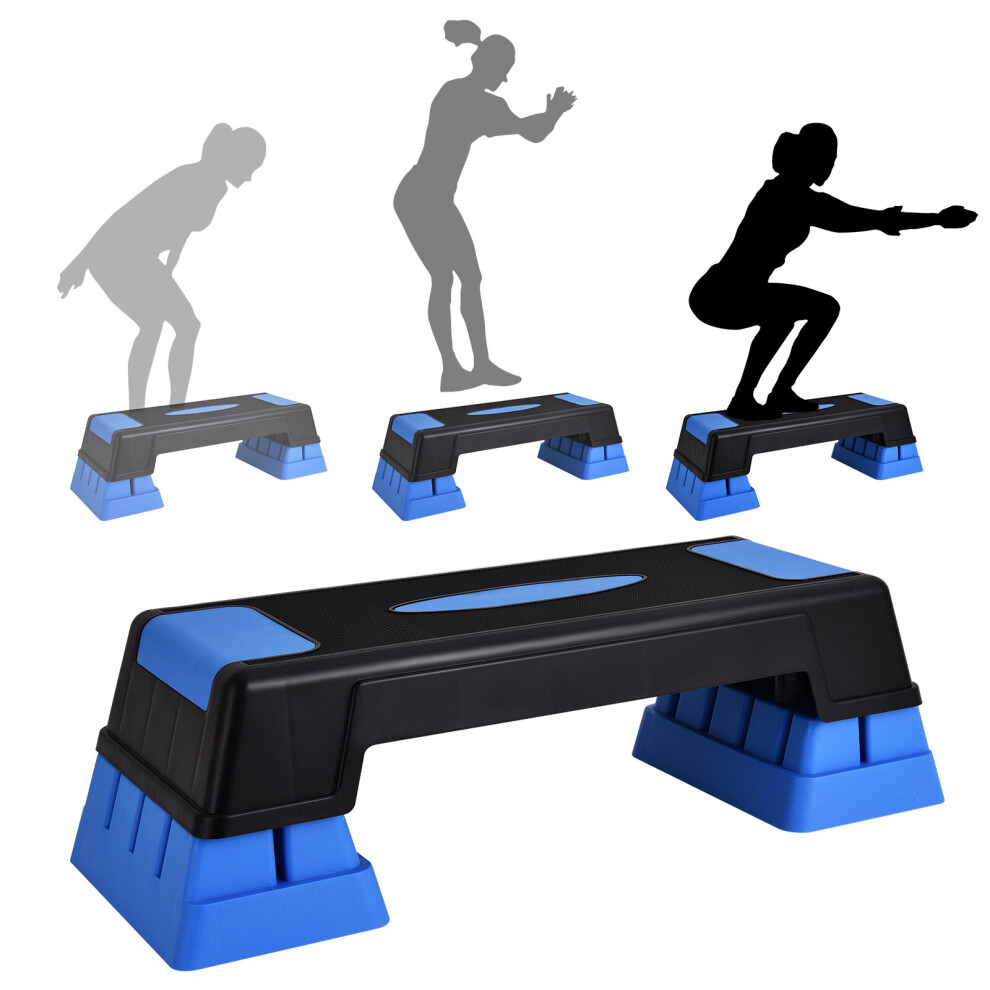 Aerobic Exercise Step Deck Adjustable Workout Aerobic Stepper w/Non-slip Surface