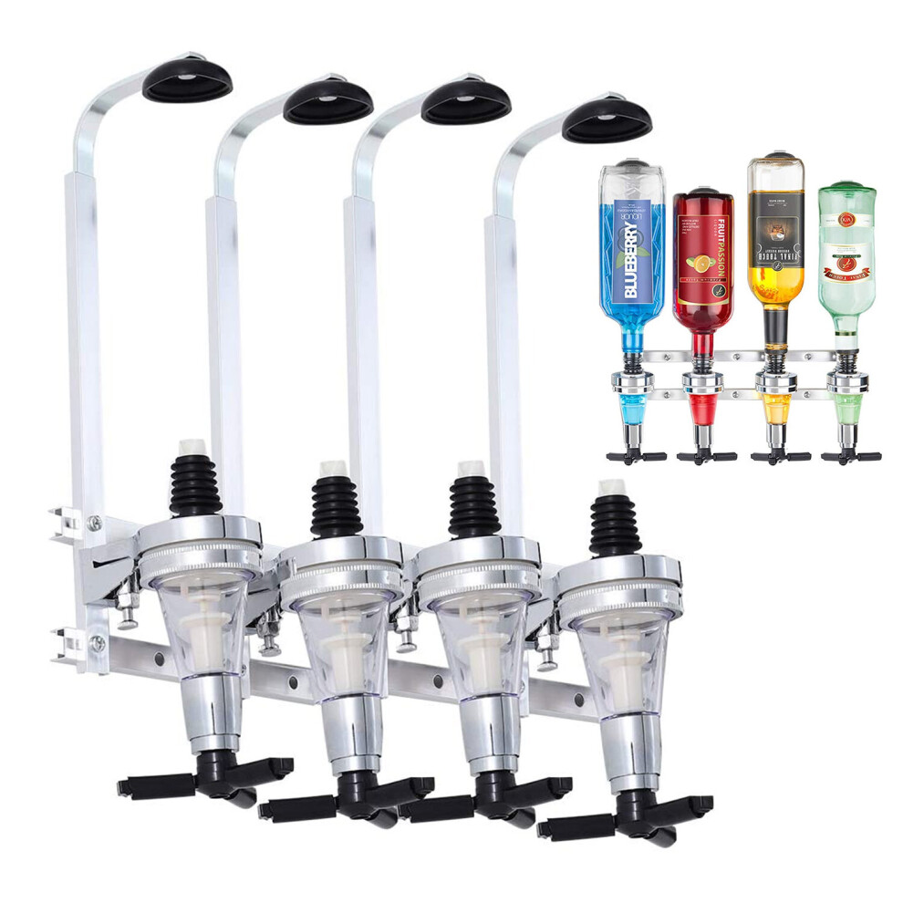 Janoon Wall Mounted Drink Optic Dispenser Party Bar Butler 4 Bottles