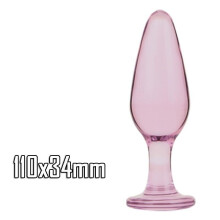 Glass Dildo Pink Rose Flower Shape Vaginal Anal Butt Plug Self Comfort Masturbator Sex Toys for Woman