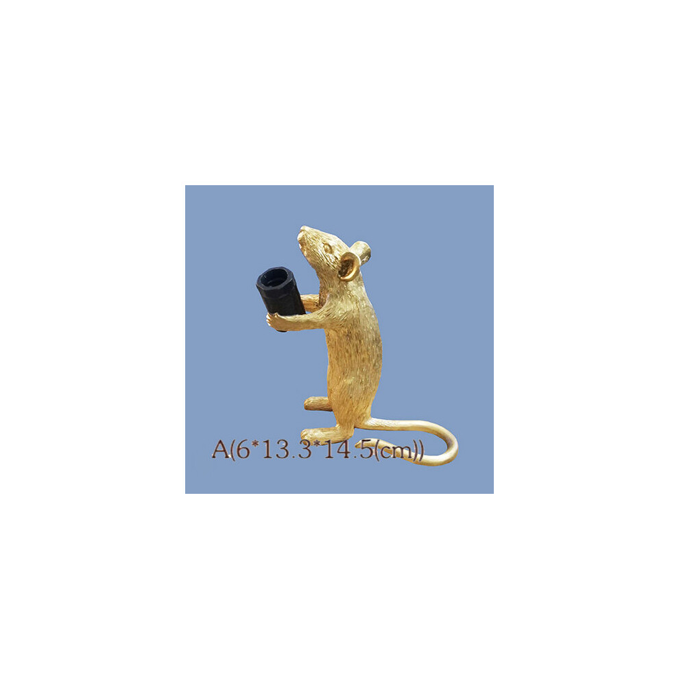 (Gold-1) Mouse lamps Resin Animal Rat Mouse Table lamp