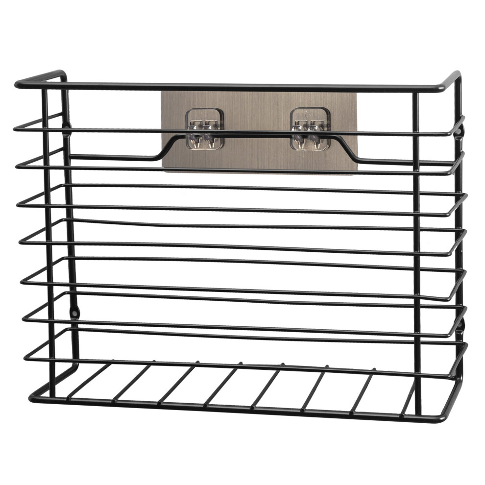 (Black) Self Adhesive Kitchen cupboard storage basket