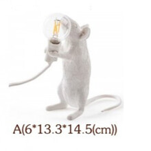 (White-1) Mouse lamps Resin Animal Rat Mouse Table lamp