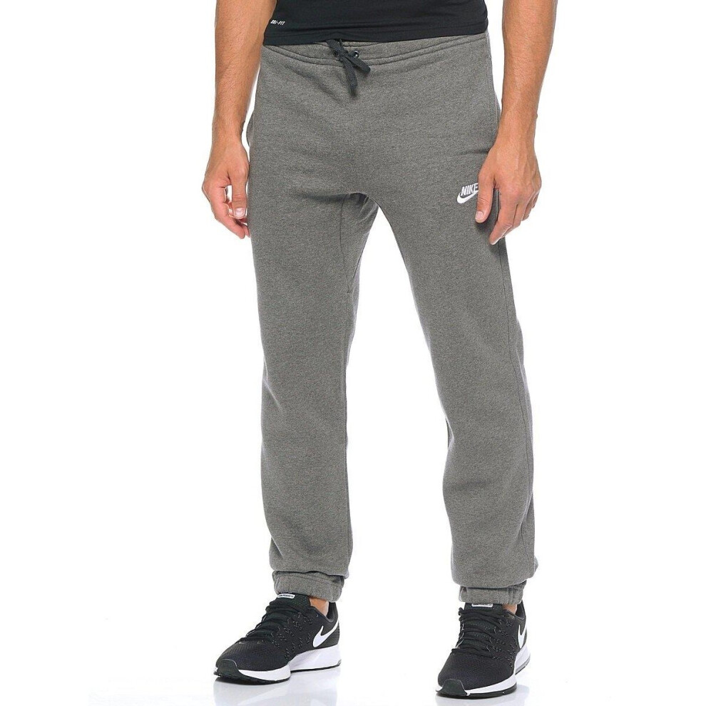 (Charcoal - 804406-071, S) Mens Nike Joggers Fleece Pants Tracksuit Bottoms Trouser Jogging Sweatpants