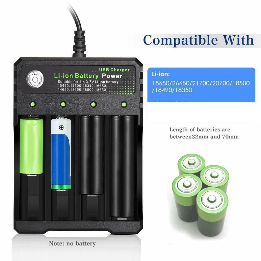 4 Slots USB Intelligent Battery Charger 18650 14500 Li-ion Batteries