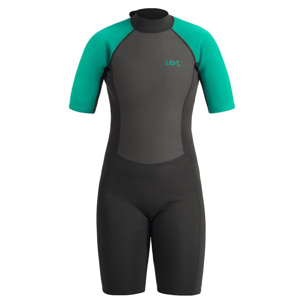 UB Womens Sailfin Shorty Wetsuit - Medium - Black/Aqua