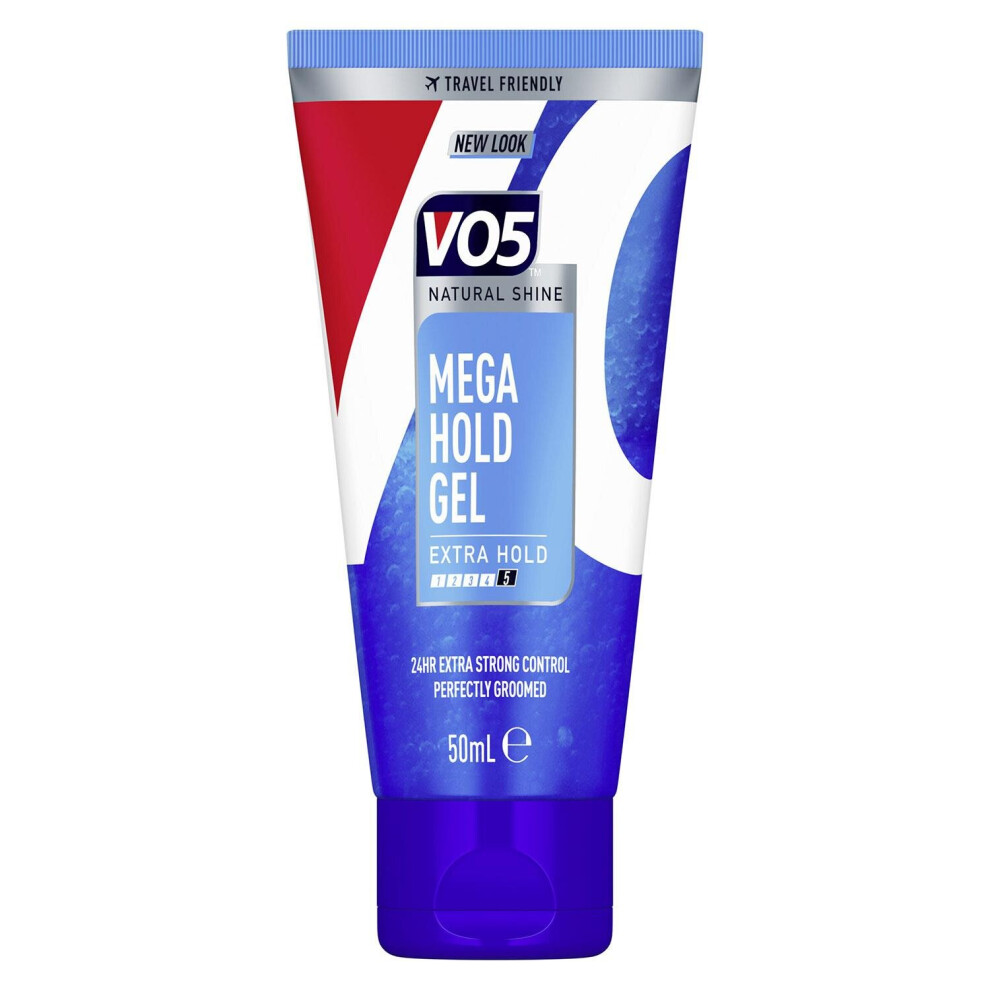 Vo5 Mega Hold 24Hr Extra Control Travel-Friendly Styling Gel 50Ml - 4 Pack
