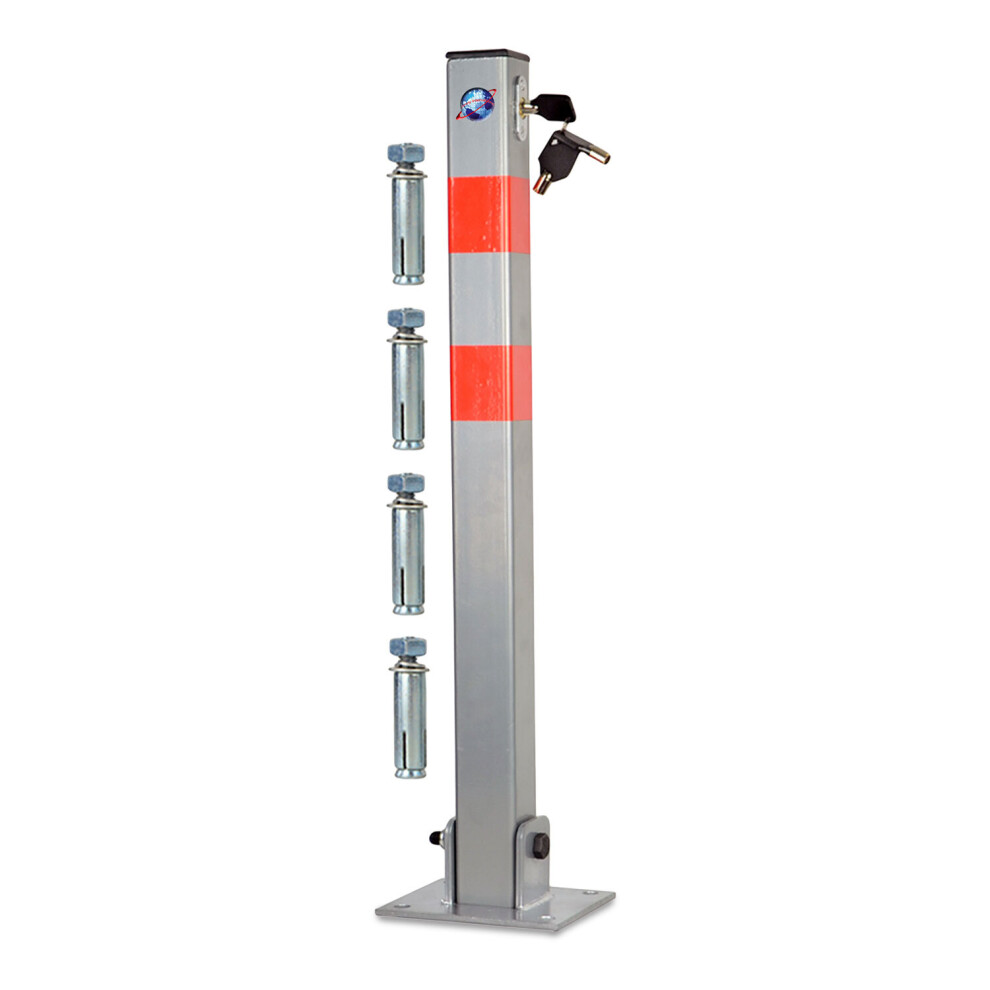 (1) LOCKABLE FOLDING CAR PARK BARRIER DRIVEWAY SECURITY BOLLARD POST