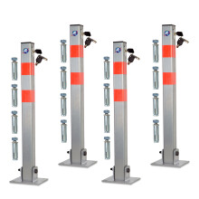 (4) LOCKABLE FOLDING CAR PARK BARRIER DRIVEWAY SECURITY BOLLARD POST