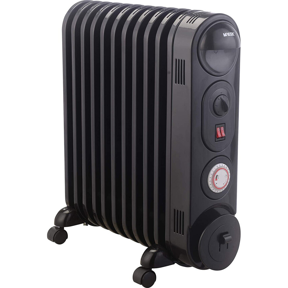 (Black, 2kW) Mylek Oil Filled Radiator Electric Heater