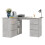 VidaXL vidaXL Corner Desk Concrete Grey Engineered Wood Study Laptop Workstation 2
