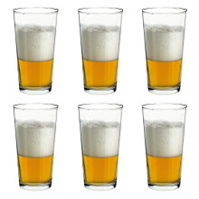 (6 Glasses, 590ml Pint Glass) Clear Drinking Tumblers Dining Glassware Set