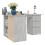 VidaXL vidaXL Corner Desk Concrete Grey Engineered Wood Study Laptop Workstation 3