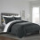 (Black , Double ) Satin Stripe Duvet Quilt Cover Luxury Bedding Set 3