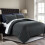 (Black , Double ) Satin Stripe Duvet Quilt Cover Luxury Bedding Set 4