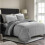 (Grey , Single ) Satin Stripe Duvet Quilt Cover Luxury Bedding Set 2