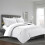 (White, Double ) Satin Stripe Duvet Quilt Cover Luxury Bedding Set 3