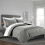 (Grey , Single ) Satin Stripe Duvet Quilt Cover Luxury Bedding Set 3