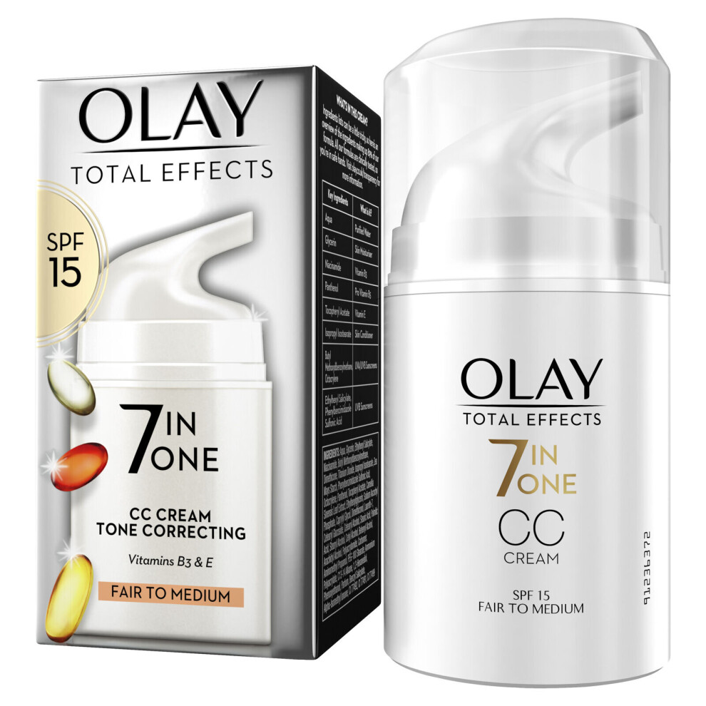 Olay Total Effects Colour Correction Cream Moisturiser SPF15 Fair To Medium 50ml