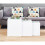 AINPECCA (3pcs White) 3PCS Nested Coffee Table Set High gloss Sofa Side 4